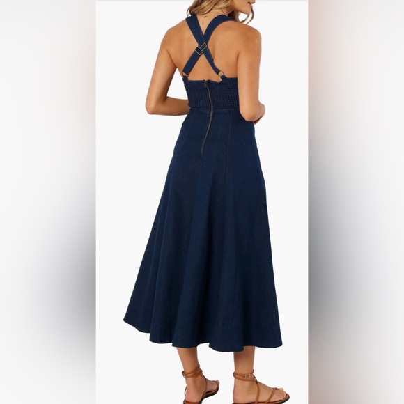 NWT Petal & Pup Elegant Everly Crossback Denim Dress SzL - Picture 3 of 14